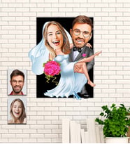 Kişiye Özel Sevgililer Günü Hediyesi Evleniyoruz Karikatür Ahşap Tablo