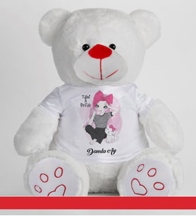 Kişiye Özel Peluş Ayıcık 50cm 86816 (Beyaz)