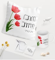 BK Gift Kişiye Özel Canım Annem Beyaz Kupa Ayna Yastık Seti - 11 (Model 1)