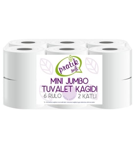 Pratiksoft Mini Jumbo Tuvalet Kağıdı 12 Rulo