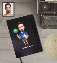 Kişiye Özel Öğretmen Karikatürlü Siyah Defter Bay-10