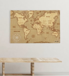 BK Gift Kişiye Özel Dünya Haritası Kanvas Tablo (50x70cm.) 6