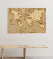 BK Gift Kişiye Özel Dünya Haritası Kanvas Tablo (50x70cm.) 6