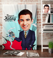 BK Gift Kişiye Özel Bay Muhasebeci Karikatür Kanvas Tablo 70x100cm 1