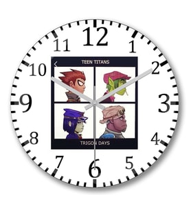 Teen Titans Duvar Saati Bombeli Gercek Cam