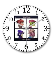 Teen Titans Duvar Saati Bombeli Gercek Cam