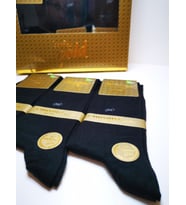 Mısırlı Gold Bambu Erkek Siyah Uzun Çorap 6'lı