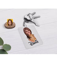 BK Gift Kişiye Özel Kız Çocuk Karikatürlü Şeffaf Pleksi Anahtarlık-8 (Beyaz)