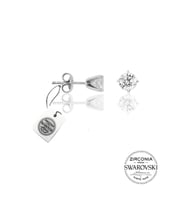 Orijinal Swarovski Tek Taş Gümüş Küpe