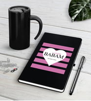 BK Gift Kişiye Özel Canım Babam Siyah Defter Kalem Termos Mug Seti-1 (Model 1)