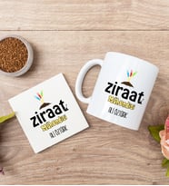 Ziraat Mühendisi Beyaz Kupa Bardak Ve Bardak Altlığı Seti