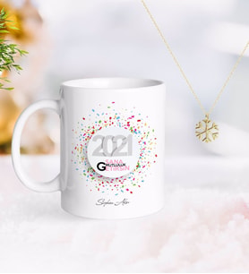 BK Gift Kişiye Özel 2024 Sana Mutluluk Getirsin Kupa ve Kar Tanesi Kolye-1 (Model 1)