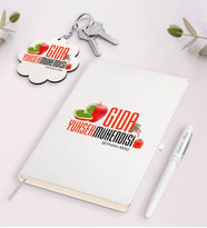 BK Gift Kişiye Özel Gıda Yüksek Mühendisi Beyaz Defter Kalem Ve Anahtarlık Hediye Seti (Model 1)