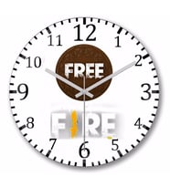 Free Fire Bolacha Verde Duvar Saati Bombeli Gercek Cam