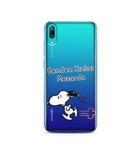 Snoopy Tasarımlı Süper Şeffaf Silikon Telefon Kılıfı Huawei Y7 Pro 2019