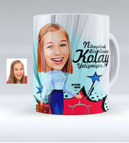 BK Gift Kişiye Özel Bayan Avukat Karikatürlü Beyaz Kupa Bardak  3