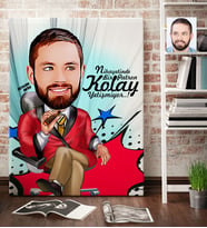 BK Gift Kişiye Özel Bay Patron Karikatür Kanvas Tablo 70x100cm 2
