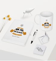 BK Gift Kişiye Özel Fen Bilimleri Öğretmeni Temalı Beyaz Defter Kalem Kupa Ayna Seti - 1