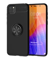 Microsonic Huawei Y5P Kılıf Kickstand Ring Holder Siyah
