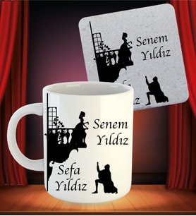 Kişiye Özel Dünya Tiyatro Günü Kupa Bardak ve Ahşap Altlık