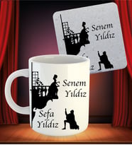 Kişiye Özel Dünya Tiyatro Günü Kupa Bardak ve Ahşap Altlık