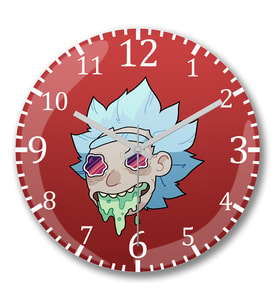 Rick Acid Duvar Saati Bombeli Gercek Cam
