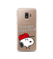 Snoopy Tasarımlı Süper Şeffaf Silikon Telefon Kılıfı Samsung J2 Core