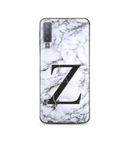 Samsung A7 (2018) Beyaz Mermer Harf Tasarımlı Telefon Kılıfı Z-Harfi 