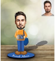 Kişiye Özel Fotoğrafçı Tasarımlı Karikatür Ahşap Biblo Bay-1