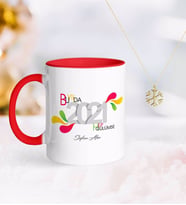 BK Gift Kişiye Özel 2024 Bu Yılda Hep Gülümse Kırmızı Kupa ve Kar Tanesi Kolye-1 (Model 1)