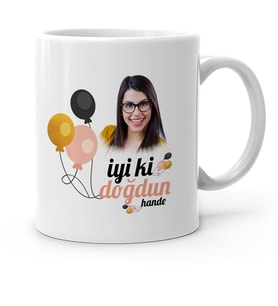 BK Gift Kişiye Özel Fotoğraflı İyi Ki Doğdun Beyaz Kupa Bardak  3
