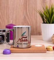 Genel Müdür Ahşap Altlıklı Mumlu Silver Kupa Bardak