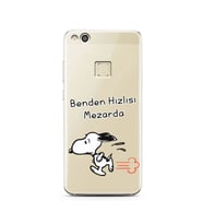 Snoopy Tasarımlı Süper Şeffaf Silikon Telefon Kılıfı Huawei P10 Lite 