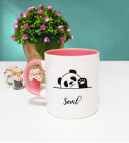 Panda Tasarımlı Kişiye Özel Panda Kupa Bardak Pembe