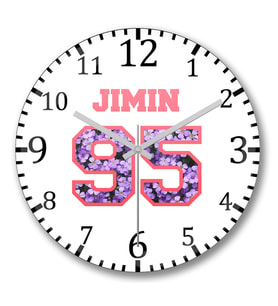 Bts Jimin 95  Duvar Saati Bombeli Gercek Cam