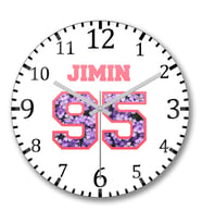 Bts Jimin 95  Duvar Saati Bombeli Gercek Cam
