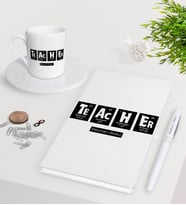 BK Gift Kişiye Özel Öğretmen Beyaz Defter Kalem Türk Kahvesi Fincanı Seti-2 (Model 1)