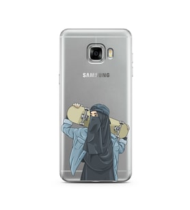 Kaykay Kız Tasarım Süper Şeffaf Silikon Telefon Kılıfı Samsung C5  