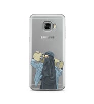 Kaykay Kız Tasarım Süper Şeffaf Silikon Telefon Kılıfı Samsung C5  