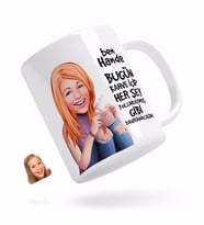 BK Gift Kişiye Özel Kadın Her Şey Yolundaymış Gibi Karikatürlü Beyaz Kupa Bardak-4