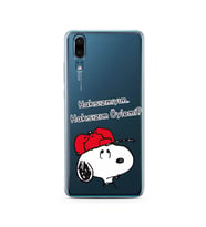 Snoopy Tasarımlı Süper Şeffaf Silikon Telefon Kılıfı Huawei P20 