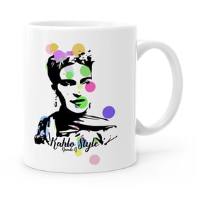 BK Gift Kişiye Özel Frida Kahlo Beyaz Kupa Bardak  5
