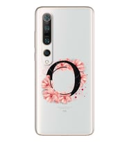 Pembe Çiçekli Harf Tasarım Süper Şeffaf Silikon Telefon Kılıfı Xiomai Mi10- Mi 1