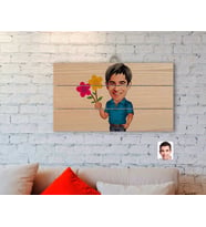 BK Gift Kişiye Özel Erkek Karikatürlü Otantik Ahşap Palet Tablo-1