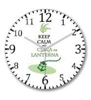 Keep Calm & Clica na Lanterna Duvar Saati Bombeli Gercek Cam
