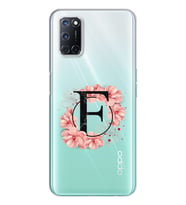 Pembe Çiçekli Harf Tasarım Süper Şeffaf Silikon Telefon Kılıfı Oppo A52-A72 F-Ha