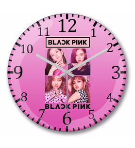 Blackpink  Duvar Saati    Bombeli Gercek Cam