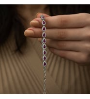 Yakut Taşlı Tamtur Gümüş Bileklik