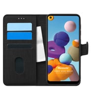 Microsonic Samsung Galaxy A21 Kılıf Fabric Book Wallet Siyah