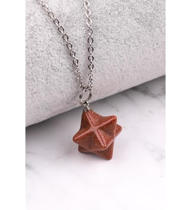 Kahverengi Yıldız Taşı Merkaba Kolye